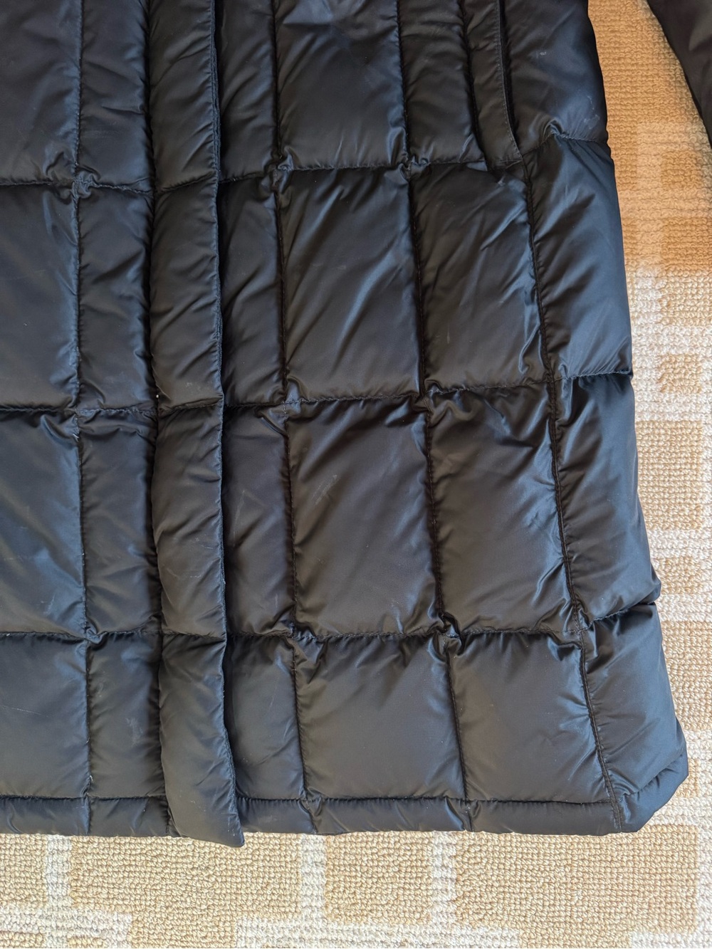 The North Face 550 Goose Down Hooded Long Puffer Parka Winter Coat Black Large - Picture 11 of 16